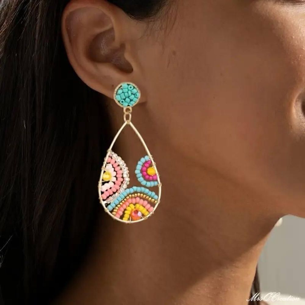 Bohemian summer beaded earrings M482